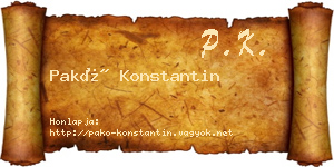 Pakó Konstantin névjegykártya